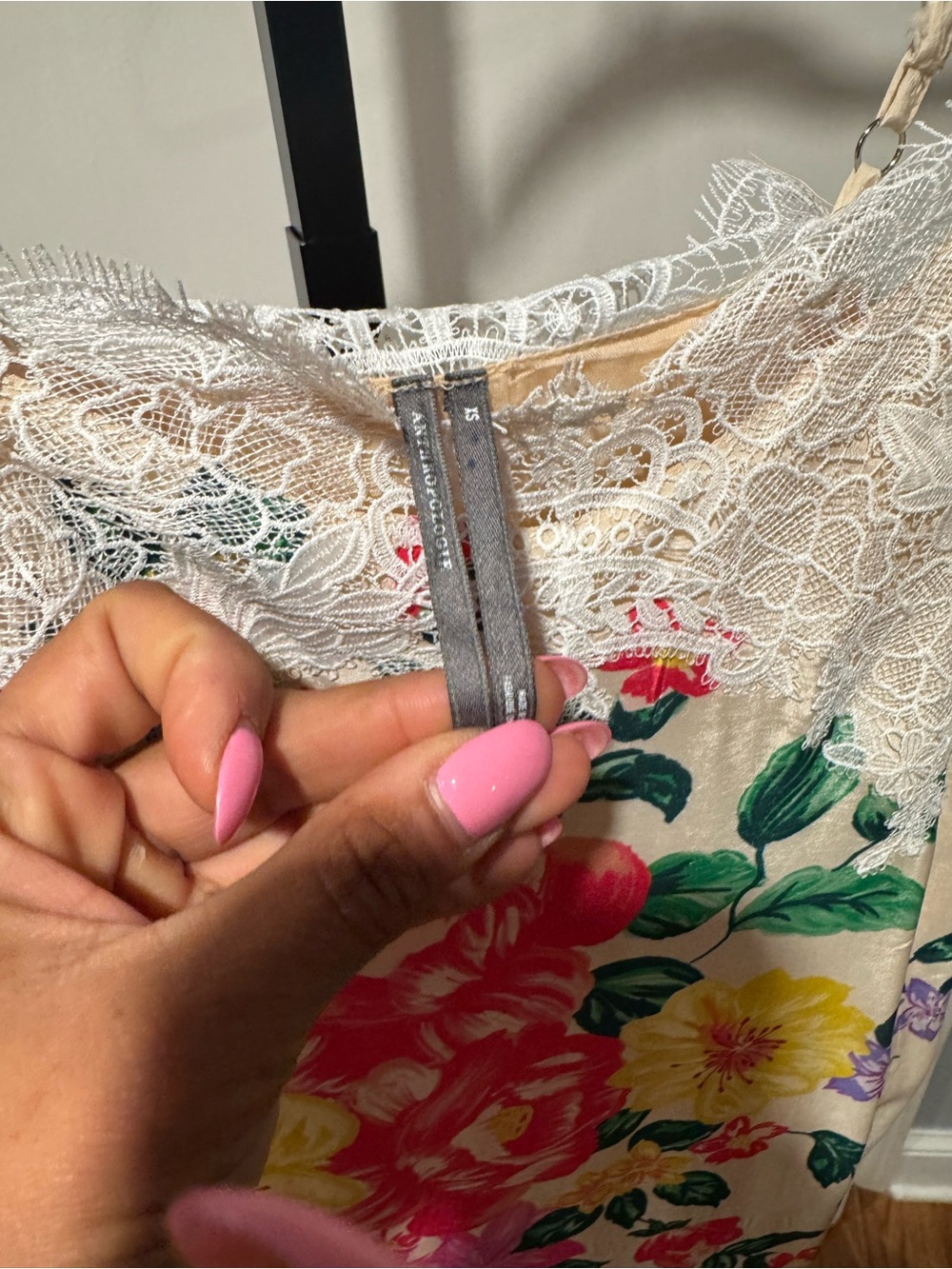 By Anthropologie Sleeveless V-Neck Lace Slip Midi Dress - Picture 5 of 5